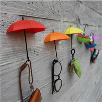 有乐 家居装饰 创意雨伞造型粘贴式收纳挂钩 粘钩（三个装）zw306(黄色 橙色 红色)