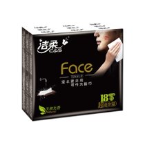 洁柔黑Face4层迷你型手帕纸1包6片装（1条18包） 迷你型  擦脸巾