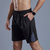 男宽松运动短裤休闲夏季健身速干篮球裤(三杠-灰色 XL)