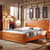 喜叶红 中式实木床1.8米 双人床简约现代中式高箱储物单人床1.5m卧室家具(1.8*2.0m 床+2柜+22公分床垫)
