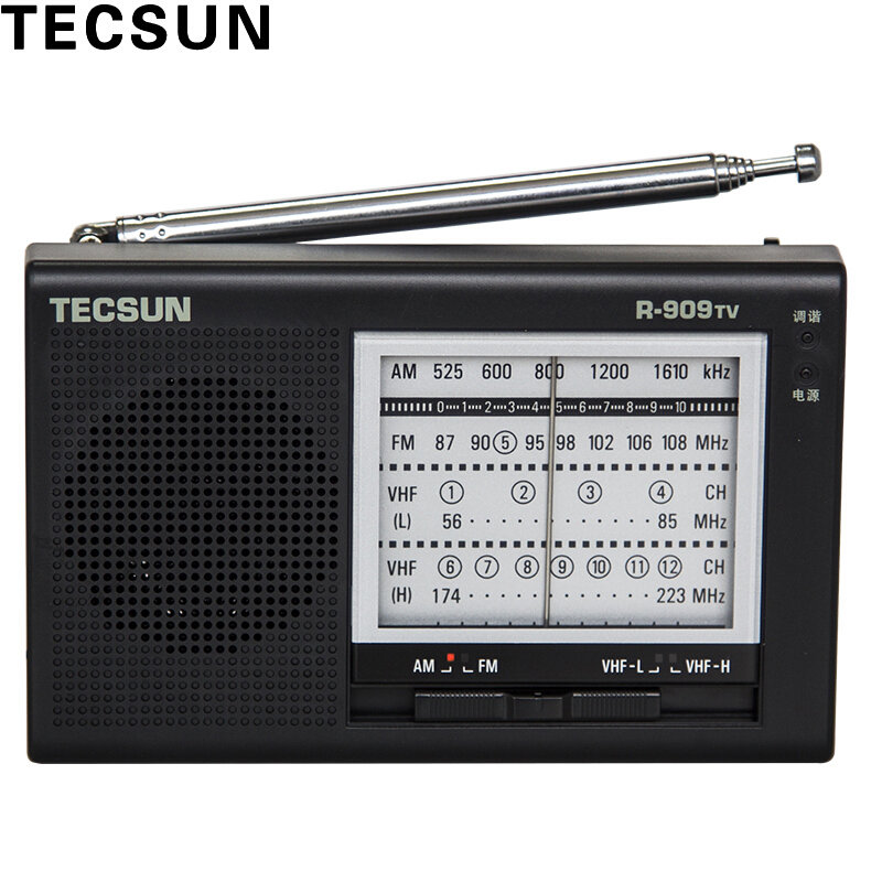 德生r909tvtecsunr909tv调频调幅电视伴音收音机包邮黑色