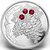 2010年加拿大发行节日松塔镶水晶20加元精制纪念银币（宝石红）