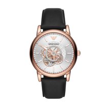 安普里奥.阿玛尼手表  镂空设计时尚气质皮带机械腕表AR60013 国美超市甄选