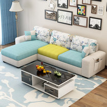 伊美芳妮（Emayfongn）布艺沙发简约现代小户型组合客厅家具可拆洗转角三人位布沙发(默认为主图色，需要其他颜色请备注 三人位+脚踏)