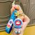 卡通熊猫宇航员钥匙扣网红创意精致女太空人公仔玩偶钥匙包包挂件(蓝色宇航员女孩【1个装】)