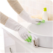 厨房家务塑胶防水手套E036耐用薄款防油污乳胶洗碗手套lq2000(蓝色 L)