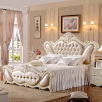 圣肯尼家具 欧式床双人床 法式公主美式田园双人卧室婚床1.8米(象牙白 1.8米双人床)