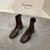 SUNTEK高跟小众设计马丁靴女鞋2021年新款白色短靴弹力瘦瘦靴春秋单靴子(35 棕色 （10%买家选择）)