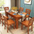 忆斧至家 中式 餐桌 椅组合多功能折叠可伸缩椭圆形家用桌子木质(海棠色 1.38米单桌)