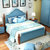 宜捷家居 实木双人床地中海床欧式美式乡村床1.8高箱床卧室家具(排骨床(蓝色) 1.5*2.0M)