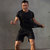 卡郎琪 男士2018年夏季新款跑步运动套装 男健身短袖短裤晨跑速干衣夏天两件套宽松夏季服装薄(KLQQQC443-AD62黑两件套 XXXL)