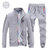 阿迪达斯三叶草大码运动服 户外休闲服 套装拉链外套 跑步服(灰色 L)