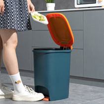 国美真选脚踏垃圾桶8L暮色橘GM-GB103 手按脚踏，压圈设计，长时开盖，锁住异味