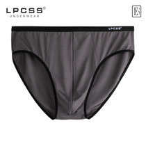 1条LPCSS男士内裤莫代尔男三角裤透气细边底裤衩肥佬裤加肥加大码(深灰色 L)