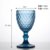和风四季北欧复古无铅浮雕玻璃高脚杯红酒杯加厚洋酒杯果酒杯水杯(（小号蓝色）钻石高脚杯（270ml） 默认版本)