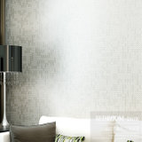 睐可现代仿马赛克单色纯色墙纸 素色植绒壁纸 客厅卧室背景满铺(月光白BEM-37801)