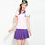 韩衣兜 2015夏装新款韩版女装时尚烫钻拼色刺绣翻领休闲运动套装 Q3530(粉色 XL)