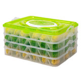 御良材 提手饺子盒(四层) 冰箱保鲜收纳盒 长方形冷冻水饺盒 混沌速冻食物 带盖托盘YPP-JZH-TSL04