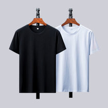 筑恒丰 男款 夏季经典纯色T恤95棉2件组合特惠装(黑白 XXXL)