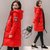 2021新款棉衣女中长款韩版冬装加厚外套修身时尚小棉袄百搭大码潮(红色 XL【建议115-130斤】)