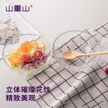 透明玻璃碗耐高温微波炉专用水果沙拉碗家用大玻璃碗餐具琥珀色碗(【圆通】16厘米透明大碗【双只】)