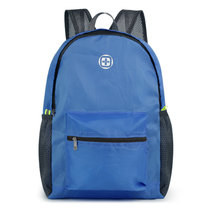 双肩包 健身运动包 可折叠男女健身轻量运动背包 大容量书包便携户外登山旅行包(蓝色)