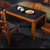 中式大理石  火烧石餐桌 实木餐桌椅组合 饭桌 客厅家具(爵士白 1.6米)