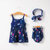 棉果果儿童夏装套装连衣裙纯棉吊带裙(100 蓝色)