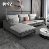 新飓意式风格现代简约大小户型科技布沙发拼色布艺客厅拐角单人三人位组合布艺沙发家用客厅软沙发(单人位 乳胶+海绵版)