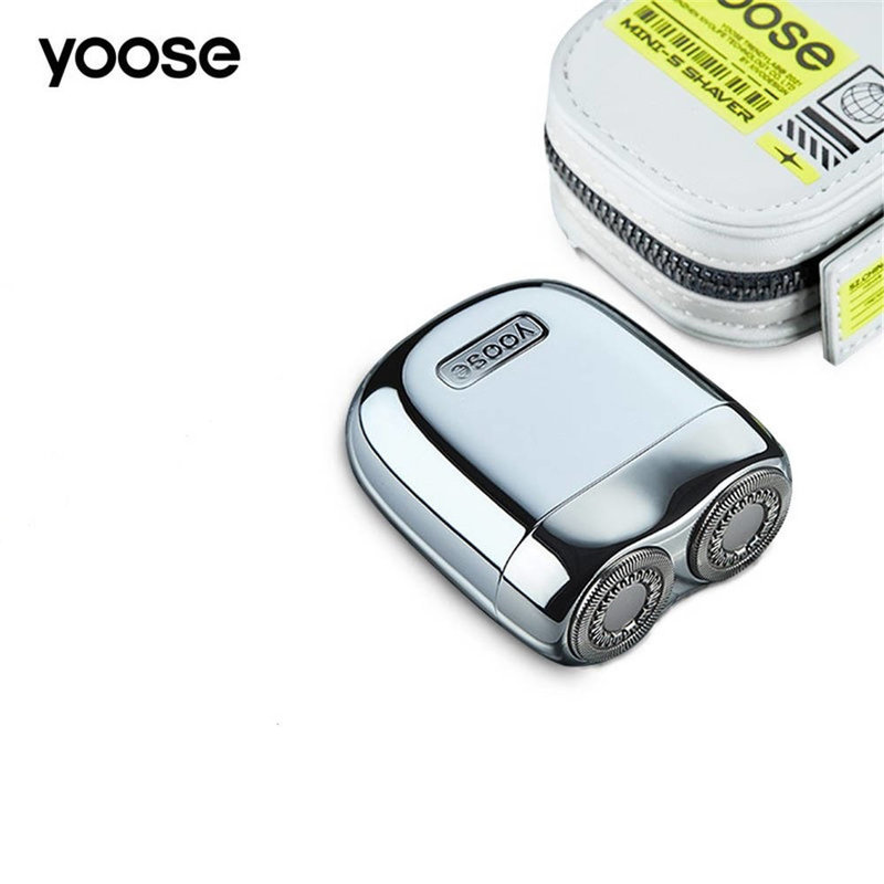 yoosemini-s剃须刀 电镀银 迷你便携旅行男士电动刮胡刀