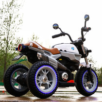 儿童电动摩托车男孩三轮车小孩玩具女孩充电超大电瓶可坐大人双人(紫色)