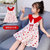 女童棉连衣裙夏装2021新款洋气夏季童装小女孩公主裙儿童雪纺裙子(红色 170)