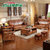 健舒宝 实木沙发休闲古典中式香樟木客厅组合多人实木沙发家具(1+2+3+长茶几+方茶几+2小凳子)