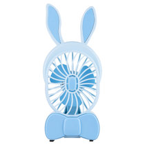 多功能USB可爱手持迷你大风力便携式旅行折叠充电小风扇(兔子蓝)