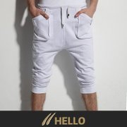 2013夏季新款韩版哈伦裤 潮男七分裤 男士修身休闲裤子 (白色 XL)