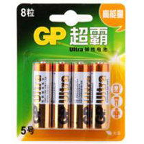 超霸（GP）GP15AU-2IL8    5号AA 碱性电池（8粒卡装）【真快乐自营 品质保证】