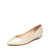 Daphne/达芙妮春季女鞋低跟浅口PU皮通勤单鞋1015101064(白色 37)