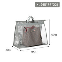 包包防尘袋衣柜悬挂式包包收纳袋PVC透明防水皮包保护收纳挂袋(灰色包袋XL 默认版本)