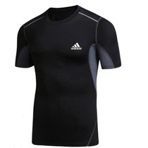 阿迪达斯adidas男子紧身锻炼健身服短袖T恤夏季薄款速干衣吸汗(黑色 4XL)