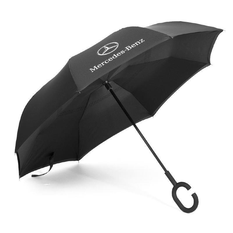 车标雨伞奔驰宝马奥迪4店赠品厂装伞全自动晴雨两用礼品雨伞(汽车直杆