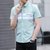 卡郎琪 男士2018年夏季新款短袖衬衫 薄款条纹短袖衬衫男士韩版修身休闲短袖衬衣(KLQSLS-0095绿色 XL)