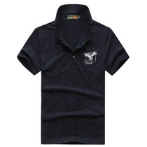 夏装新款战地吉普AFS JEEP纯棉弹力翻领短袖T恤衫79865男半袖polo(蓝色 3XL)