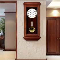 汉时（Hense）客厅实木机械装饰摆钟欧式德国五音机芯挂钟HP0122(乌金木德国赫姆勒14天机芯)