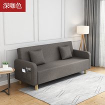 SKYMI可折叠可拆洗小户型两用沙发床懒人沙发客厅沙发家具(咖啡色 单人位沙发（0.8米）)