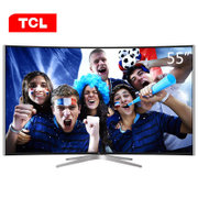 TCL彩电L55C1-CUD 55英寸 曲面 4K超高清 64位14核LED智能电视（黑）