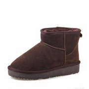 OLENSAR欧伦莎 2013冬季新款拼色牛皮雪地靴 甜美色保暖冬靴 欧美时尚舒(咖啡 40)