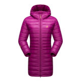 探拓(tectop)户外轻薄羽绒服 女 连帽保暖轻型中长款滑雪服YW6836(紫色 L)