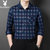 春秋季新款中年男士衬衫大码条纹免烫弹力商务休闲长袖衬衣男  WLXF806(PB-WLXF806蓝色 120)