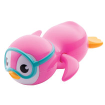 满趣健自由泳小企鹅洗澡玩具MK44925粉 发条控制 环保安全 宝宝戏水玩具