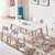 香河家具 餐桌 餐桌餐椅套装 北欧简约方形可伸缩实木餐桌(白色 1桌4椅(白色餐椅))